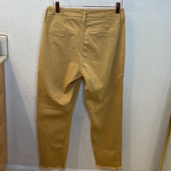 Liverpool High-Rise Crop Straight w/Exposed Button Fly & Fray in Golden Glow. - Picture 4 of 12